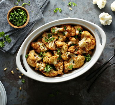 Coliflor asada con especias