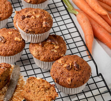 Muffins aux carottes et aux noix