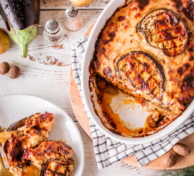 Pork moussaka with potatoes