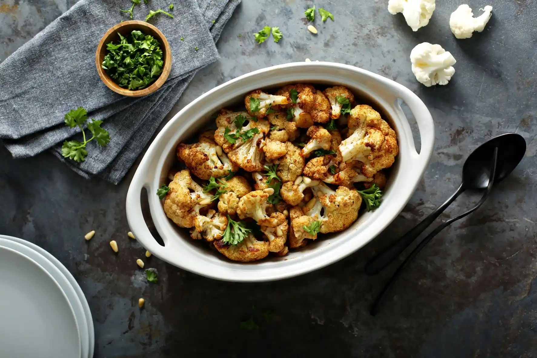 Coliflor asada con especias